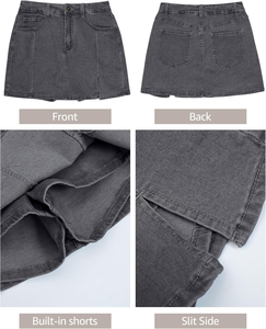 Jupe en jean décontractée pour femmes, style streetwear, design élégant à taille haute, douce, respirante, 100% coton, écologique, tenue longue et moderne - Product Image 5