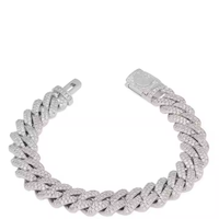 Bracelet élégant en argent sterling cubain avec diamants de laboratoire pour hommes et femmes, provenant d'Inde