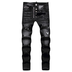 OEM Custom Men's Stonewashed 100% Cotton Baggy Denim Pants Embroidered Hip Hop Streetwear Wide Leg Jeans - Product Image 3