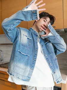 เสื้อแจ็กเก็ตยีนส์คอตั้งแขนยาวนักออกแบบแนวสตรีทสำหรับผู้ชายเสื้อโค้ทลำลองมีพู่สำหรับฤดูหนาวและฤดูใบไม้ผลิฤดูใบไม้ร่วง - Product Image 4