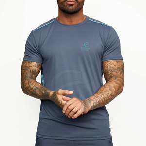 Camiseta de gimnasio de manga corta para hombre de alta calidad, nuevo diseño, estilo liso informal, tela de punto de poliéster/algodón, precio bajo - Product Image 4