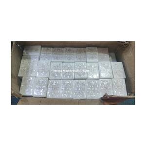 Caja de incrustaciones de mármol de fabricación Regular de producción de regalo de lujo clásico con arte Floral de concha de mar de nácar para caja de almacenamiento de joyas - Product Image 1