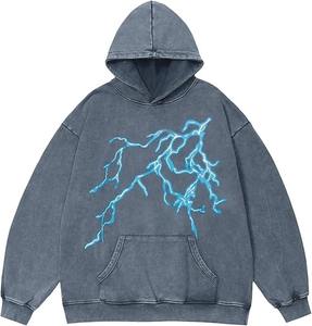 Sudaderas con Capucha Lavadas al Ácido con Logotipo Personalizado para Hombre, MOQ Bajo, 100% Algodón, Lavado al Ácido, Sudaderas de Alta Calidad para Hombre - Product Image 4