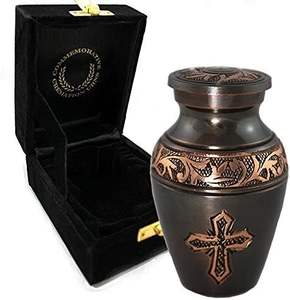 American Style Brass Cremation Urn <b>for</b> <b>Ashes</b> Customized Logo Small Urns with Velvet <b>Box</b> Wholesale Funeral Supplies - Product Image 1