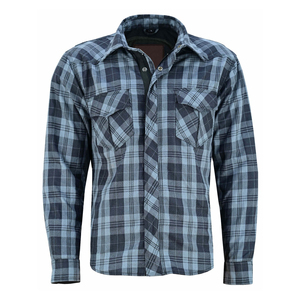 Camisa Blindada a Cuadros para Hombre y Mujer, Gris y Negro, Antidesgarro, Ropa Protectora para Motociclistas, Estilo Occidental, Botones a Presión, % Algodón, Talla Grande Personalizada - Product Image 2