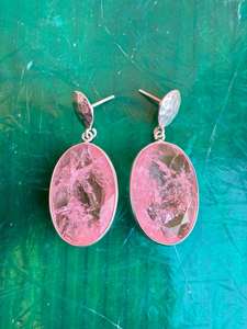 Pendiente de Plata de Ley 925 con piedras preciosas de morganita, hermoso y elegante pendiente de plata para mujer - Product Image 6