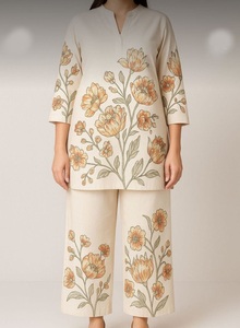 La mayoría del último diseño Salwar kameez para mujeres vestido de invierno para damas Lenin/vestido de agarre muy alta calidad Lenin impreso digital - Product Image 2