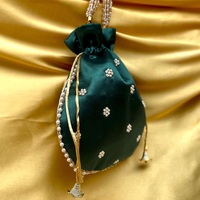 Set Tas Tangan & Dompet Gaya Modern dari Kain Kanvas Sutra Katun Berkualitas Tinggi, Ramah Lingkungan, Dapat Dikustomisasi, Bordir Lily Valley, Buatan Tangan