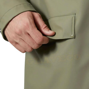 Abrigo de lluvia largo para hombre más vendido Ropa de moda cómoda para uso al aire libre con cuello con capucha - Product Image 6