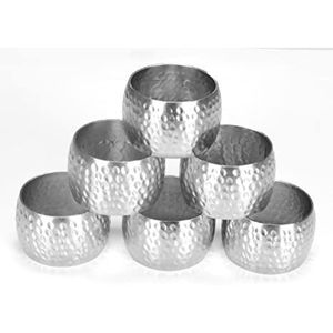 Anneaux de serviette en argent avec perles, design magnifique, accessoires de décoration de table en métal pour les dîners en gros, prix bas - Product Image 5