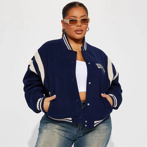 High quality Custom women Baseball <b>Jackets</b> in High Quality Canvas New Stand <b>Collar</b> Design for Spring Season - Product Image 1