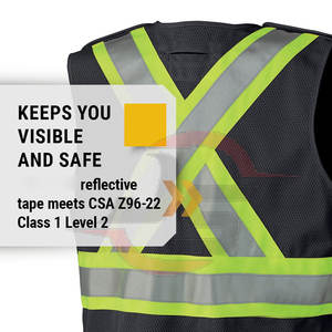 Venta al por mayor chaleco de seguridad reflectante sin mangas con flash LED clase ANSI de secado rápido transpirable logotipo personalizable diseño impermeable - Product Image 5