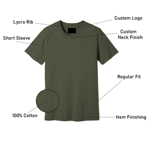 T-shirt col rond à manches courtes en coton 180-200gms pour homme T-shirt décontracté simple et régulier de couleur unie Offre Spéciale impression DTF personnalisée - Product Image 4