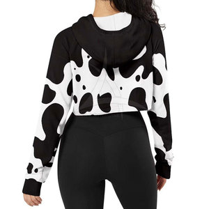 Sudaderas con Capucha Corta de Invierno para Mujer, Diseño Personalizado, Sublimación, Color Sólido, Cómodas, Transpirables y Ecológicas - Product Image 4