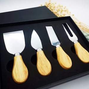 Ensemble de couteaux à fromage miniatures en acier inoxydable avec manche en bois pour la cuisine à domicile, outils à beurre, à pizza et à fromage - Product Image 5