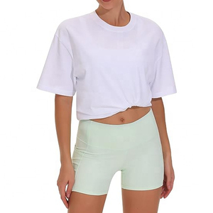 Haute qualité poids lourd Streetwear goutte épaule coton plaine t-shirt femmes blanc blanc surdimensionné t-shirts - Product Image 2