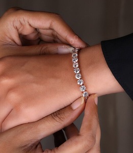 Pulsera de tenis de diamantes cultivados en laboratorio para mujeres y hombres, pulsera de diamantes redondos de Punta compartida, regalo para madre/esposa, aniversario - Product Image 3