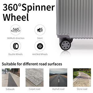 <span class=keywords><strong>Valise</strong></span> vintage argentée à roulettes avec coins métalliques brillants et serrure à combinaison – La meilleure <span class=keywords><strong>valise</strong></span> abordable et économique - Product Image 6