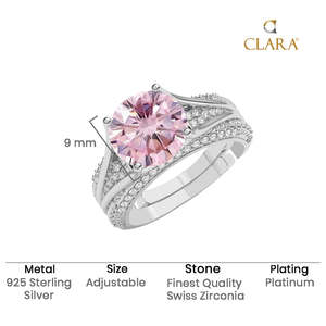 Anillos de Plata de Ley 925 de Primera Calidad para Mujer, Chapados en Rodio con Morganita de Corte Princesa, Joyería Fina, Tipo Anillo para Hombre - Product Image 5