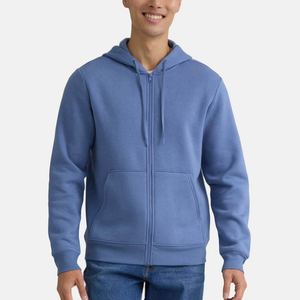 Sweat-shirts à capuche décontractés en coton mélangé, teinture unie, fermeture éclair, nouvelle arrivée, meilleur matériau, prix bas, basiques, coupe confortable - Product Image 4