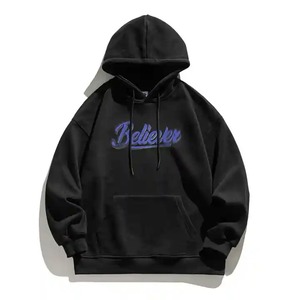 Sweat à capuche unisexe en polaire de haute qualité 100% coton brodé Streetwear Hiver Écologique avec poche - Product Image 4