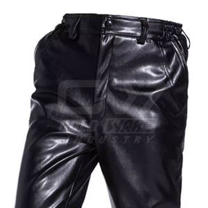 Pantalons en cuir pour hommes Offres Spéciales d'usine Pantalons en cuir pour hommes avec pantalons en cuir pour hommes chauds en polaire - Product Image 5