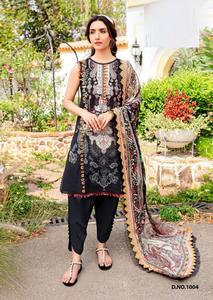 Parte superior e inferior con estampado de Karachi pesado de algodón puro con Dupatta de algodón pesado - Product Image 5