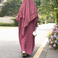 Khimar Thobe/Thawb Voiles Niqab Hijab de haute qualité pour femmes musulmanes modestes, respirant, extensible dans quatre directions, léger, à enfiler, pour le printemps