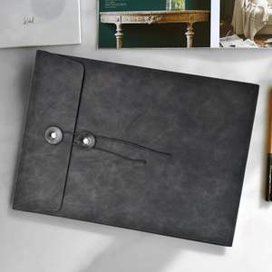 حامل ورق عتيق عمودي بحجم A4 حروف من الجلد الأصلي توسيع ملف المغلف محفظة جيب عتيقة - Product Image 4