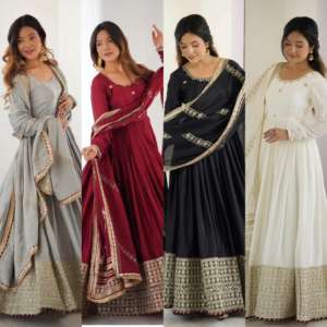 Salwar Kameez pakistanaise moderne et élégante pour femme en tissu de pelouse rouge avec fourche cousue style Sharara et Dupatta Party Wear - Product Image 1