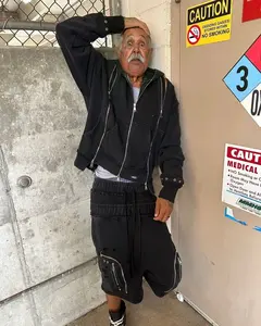 Double Zip No Drawstring Hoodie Oems Sudaderas con cremallera Black Zip up Hoodie - Product Image 6