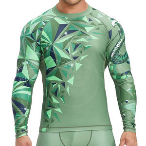 Rashguard de Manga Larga para Hombre, Diseño Personalizado, Transpirable, Spandex y Poliéster, Producto de Alta Moda para MMA, Gran Venta - Product Image 1