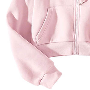 Venta al por mayor de alta calidad recortada superior Sudadera con capucha de moda al aire libre elegante de manga completa de longitud Crop Top mujeres Sudadera con capucha con color personalizado - Product Image 5