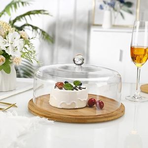 <b>Cake</b> Stand Ply Wood <b>Cake</b> <b>Glass</b> <b>Dome</b> Server <b>Cake</b> Plate with <b>Dome</b> Lid Serving This Beautifully Designed All Natural - Product Image 3
