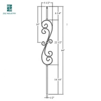 Balustres d'escalier modernes en fer forgé de 1/2 pouces en spirale Garde-corps creux en métal pour escalier