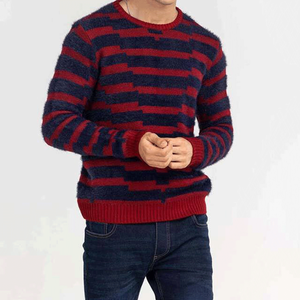 Pull en cachemire et laine à séchage rapide, anti-rides, personnalisable à l'avant, vintage, tricoté, décontracté, col rond, dernier modèle d'usine - Product Image 1