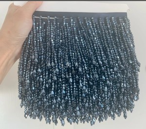 Garniture de gland à franges en perles de cristal marine pour costume de danse - Product Image 2