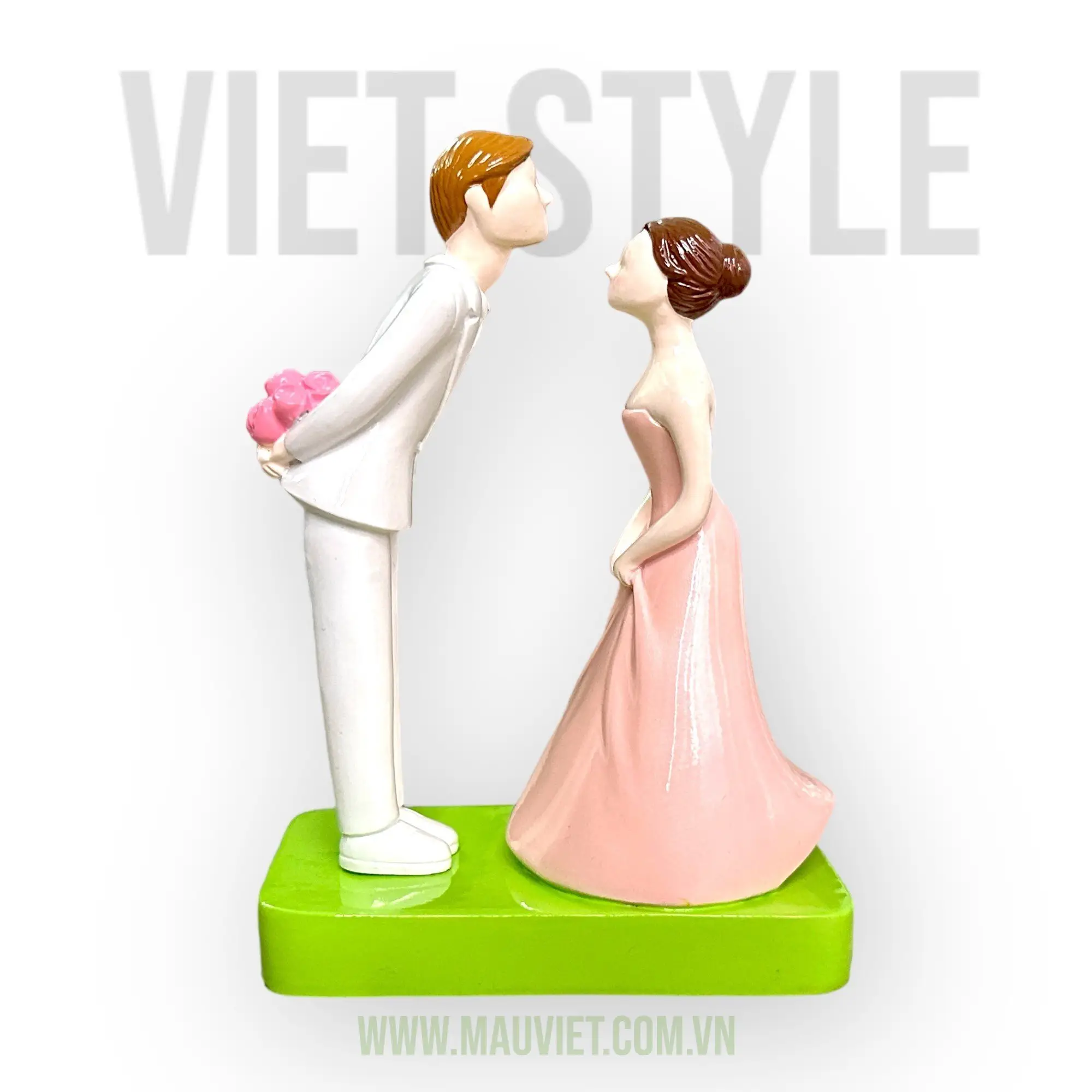 Estatuas de novia y novio de poliresina hechas a mano de alta calidad para decoración de bodas y habitaciones
