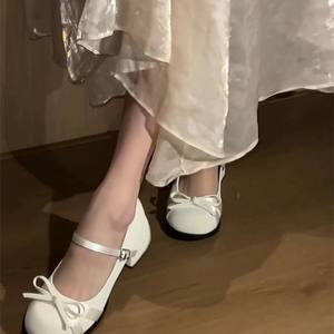 Zapatos Mary Jane de Estilo Francés para Primavera y Verano, Zapatos Planos de Cuero con Suela Gruesa de Estilo Británico Retro, Zapatos de Tacón Alto Dulces y Elegantes - Product Image 2