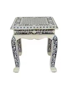 Mesa de consola con incrustaciones de hueso negro de alta calidad Mesa de almacenamiento lateral de pared con incrustaciones de hueso - Product Image 1