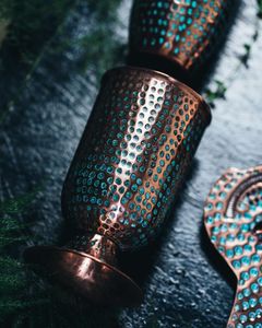 Sustainable <b>copper</b> drinking <b>glass</b> for toxin free hydration with beautiful handcrafted shape and natural sheen - Product Image 4