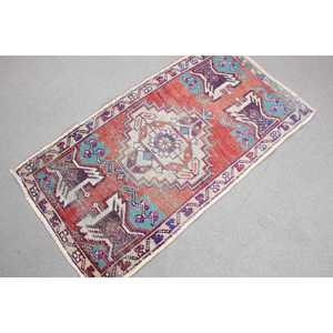 พรมวินเทจตุรกี ขนาด 1.6x3.1 ฟุต สีแดงล้วน - Product Image 3