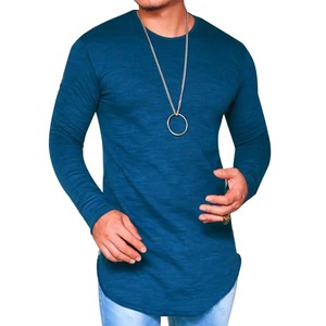 Otoño invierno camiseta hombres precio bajo manga larga Camisetas masculinas Slims cuello redondo ropa sólida camiseta calle casual Jersey de algodón - Product Image 1