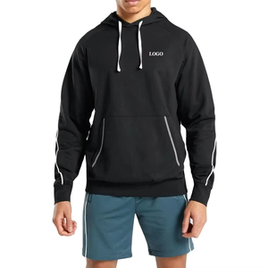 Sudadera con capucha de hombre Moq bajo de ajuste regular de manga larga con logotipo personalizado de alta calidad en Color sólido/venta directa de fábrica Sudadera con capucha cómoda para hombre - Product Image 1