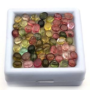 Cabochon de pierres précieuses en vrac ovale 2-12mm Multi Tourmaline naturelle pour la fabrication de bijoux avec certificat IGI - Product Image 3