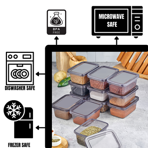 Ensemble de bacs de rangement pour aliments Organisateur de réfrigérateur Support de rangement pour aliments Empilable en plastique avec poignées pour garde-manger Type de magasin en plastique - Product Image 4