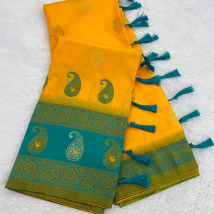 Precioso Impresionante Más vendido Glamorous Silk Saree Diseñador de lujo Ropa étnica Más de moda Exportación Blusa elegante Boutique Mujeres - Product Image 1