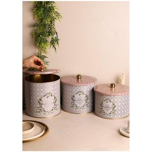 Ensemble de boîtes en métal rondes Dia 175 mm ( 3 pièces) Rosy Rosy Design - Product Image 1