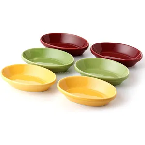 2024 Oval Tapas Serving Dishes Set of 6 Tapas Dishes or Ramekin Dishes Constructed from a Non-Stick, Durable Ceramic Coating