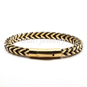 Odian Jewelry – <span class=keywords><strong>gourmette</strong></span> en acier inoxydable, plaqué <span class=keywords><strong>or</strong></span> <span class=keywords><strong>18k</strong></span>, chaîne en argent avec plusieurs couleurs de corde pour femmes et hommes, cadeau - Product Image 3